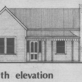 Golder cottage; architect's drawing; south (front) elevation.