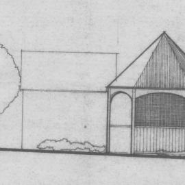 Golder cottage; architect's drawing; proposed tea kiosk in rear garden?