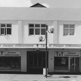 Main Street, 1997, south side; No. 140; T&T for cheaper childrenswear.