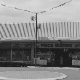 Main Street, 1997, south side; No. 156-158; Price Busters (cheap goods).