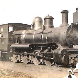 New Zealand Railways locomotive, P 2-8-0 class; number illegible