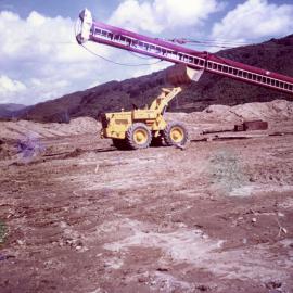 Totara Park Bridge piledriver 3; partly erected.