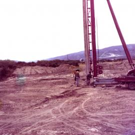 Totara Park Bridge piledriver 4; erected.