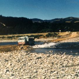 Totara Park; truck with concrete pipes.