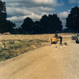 Totara Park bridge site; earthworks at northern bank.