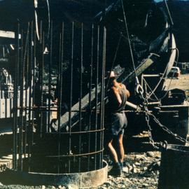 Totara Park bridge 15; pier foundations; pouring concrete.