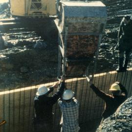 Totara Park bridge 11; abutment; pouring concrete.