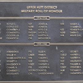 Memorial plaques, Civic Centre; military casualties, World Wars I and II.