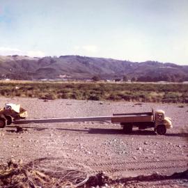 Totara Park bridge  3; pile unloading.