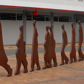 Street art; corner of Main and Russell streets; 'File' sculpture.