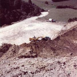 Totara Park; four-wheel-drive loader building stocks of topsoil?
