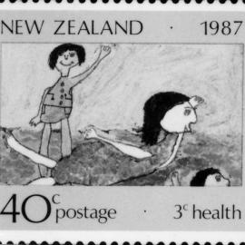 Health stamp, 1987; 3 cents from each stamp was donated to health camps.