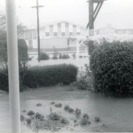 Flood, 1963; view from 32 Moonshine Road, looking towards Upper Hutt College.