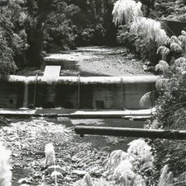 Kaitoke water-works; Te Awa Kairangi / Hutt River weir at un-heard-of low level.