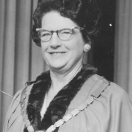 Doris Nicholson, mayor; printed as  part of an array of the 1974-1977 City Council.