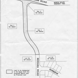 Traffic management 2000; intersections of SH2, Norana Road extension, and paper road opposite.