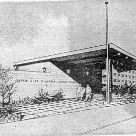 RSA clubrooms extension, 1969; architect's drawing of the frontage