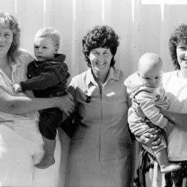 Good Deeds series; practice nurses Maryanne Catley and Yvette Lawrence (holding Wade), with Debbie Duncan (left).