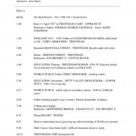 George Chapman oral history interview abstract