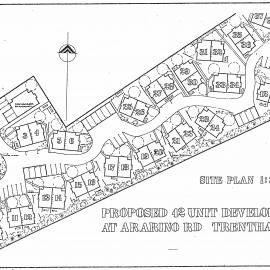 Ararino Street; proposed 'Telford Mews' retirement-townhouse group, on Phar Lap Grove site.