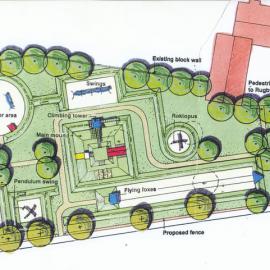 Maidstone Park; western end; proposed playground facilities; plan view.