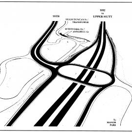 Haywards intersection, State Highways 2 and 58; proposed two-level interchange, 1999.