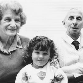 Golden wedding; Florence and Miles Devaney, with granddaughter Victoria Wilson, 2-1/2.