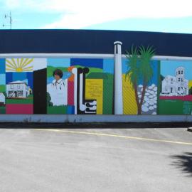 Main Street, south side; No.  48; murals on the east wall 2.
