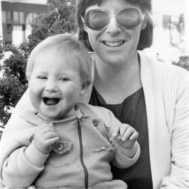 Marion Bayne, with 18-month-old David; wanting early intervention in the normalising of handicapped children.
