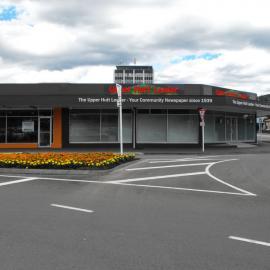 Queen Street, south side; No.  2-4; FXU vibration exercise training studio, Upper Hutt Leader