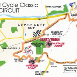 Cycling; Trust House Cycle Classic; Upper Hutt stage; plan of the route.