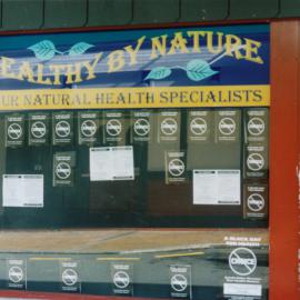 Health food store protests against proposed trans-Tasman agreeement on controls.