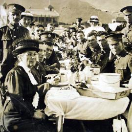 Clifford family at farewell picnic for troops, c.1916