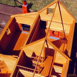Scale model building; Golder Cottage, stage 1; view 1; interior.