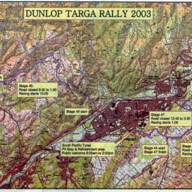 Motor sport; Dunlop Targa rally 2003 routes in Upper Hutt area