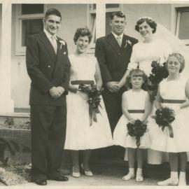 Harris family; Beryl Kearney and Arthur Harris on their wedding day, Taita, 23 January 1958
