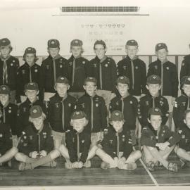 Scouts; first Upper Hutt Maire Cub pack, 1969. Scout Den, next to blockhouse