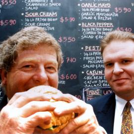 Burger Wisconsin, Trentham; mayor Rex Kirton and new owner John McIlwaine