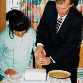 Trentham School; fifth anniversary, Room 12; Mahinarangi Adams, Roger McLay