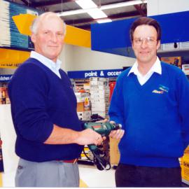 Nees Mitre 10, 4 Jupiter Grove opens; owner Martyn Lockyer and manager Gary Bevan