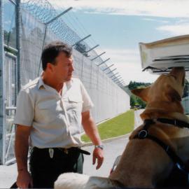 Department of Corrections; drug-detection dog Nick and handler Barrie Gerbich