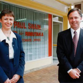 Paul Swain opens Upper Hutt electorate office; with secretary Trudi Thomas-Rillstone.