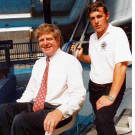 Round Table donates an Aqua Lift for disabled swimmers, and picnic tables