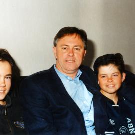 Paul Swain; newly elected Labour M P for Rimutaka, with sons Ben, Sam