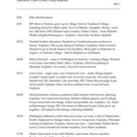 Hine Poa, Hakirere and Adam Langford oral history interview abstract