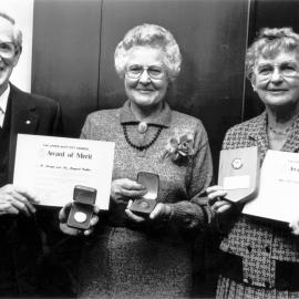 Civic awards 1990; Mervyn and Margaret Walker, and Mary Richardson (Citizens' Addvice Bureau)