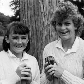 Cricket; Anna O'Leary, 12, and Trudi Jackson, 15, in Wellington 2nd XI and under-20s squad