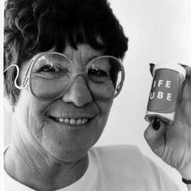 Life Tube emergency-information system; Age Concern's Thelma Sadler.