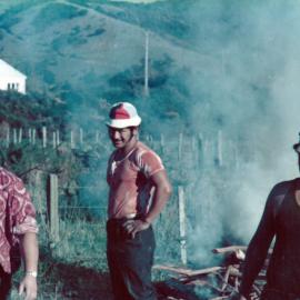 Ōrongomai Marae Circa 1974; Kemara Tukukino, Paddy McLean, Major Isaacs on site.