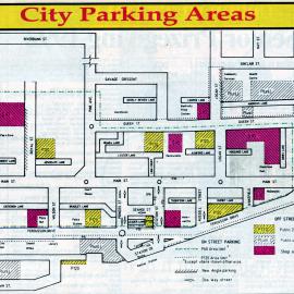 Traffic management 1992; plan of CBD parking areas